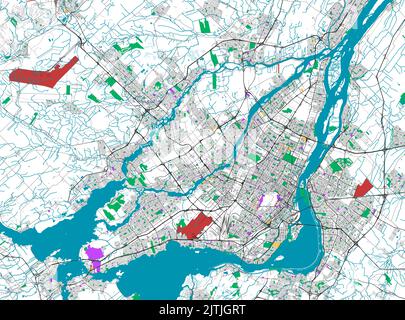 Stadtplan von Montreal, Quebec, Kanada Stock Vektor