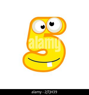 Cartoon Charakter Nummer fünf Monster, Vektor-numerische 5. Stock Vektor