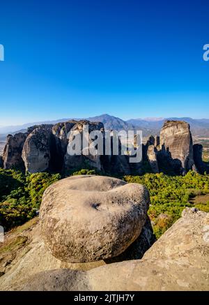 Landschaft von Meteora, Thessalien, Griechenland Stockfoto