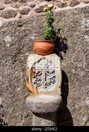 Kloster von Varlaam, Detailansicht, Meteora, Thessalien, Griechenland Stockfoto