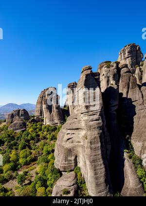 Landschaft von Meteora, Thessalien, Griechenland Stockfoto