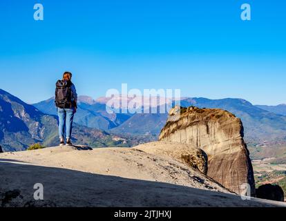 Landschaft von Meteora, Thessalien, Griechenland Stockfoto