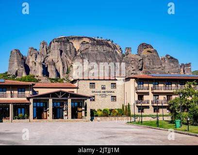 Grand Meteora Hotel, Kastraki Village, Meteora, Thessalien, Griechenland Stockfoto