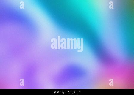 Abstrakter, holographischer Hintergrund mit unscharfem körnigem Verlauf in Pastelltönen Stockfoto