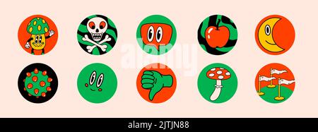 Cartoon-Vektor abstrakte Highlights deckt eine Social-Media-Geschichten. Stock Vektor