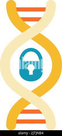 DNA-Code-Symbol. Genetisches Helix-Schloss. Biologieforschung Stock Vektor