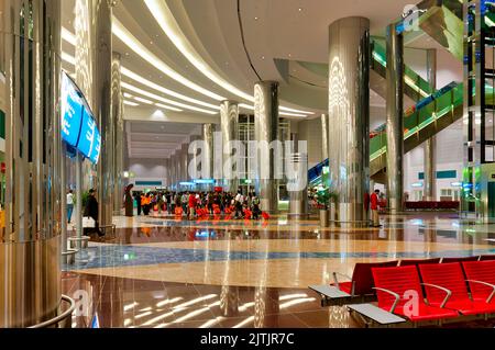 Innenraum des Dubai International Airport, Vereinigte Arabische Emirate Stockfoto