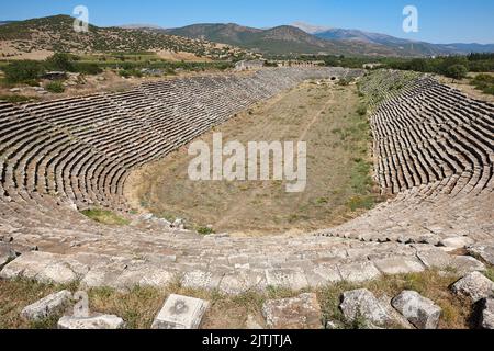 Aphrodisias Stadion. Historische archäologische Stätte. Alte Ruinen in der Türkei Stockfoto