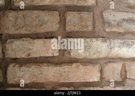 Cremefarbene Backsteinwand-Textur für grunge Hintergrund Stockfoto