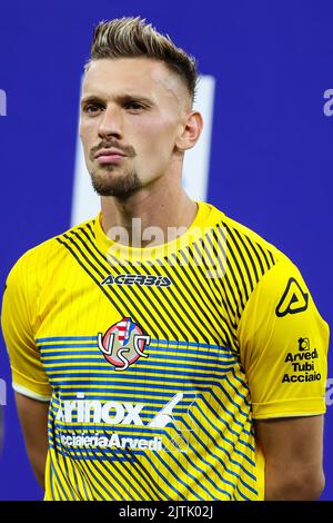 Ionut Radu von US Cremonese sieht während des Fußballspiels der Serie A 2022/23 zwischen dem FC Internazionale und US Cremonese im Giuseppe Meazza Stadium, M, aus Stockfoto