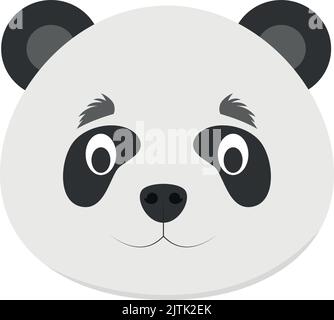 Panda Gesicht im Cartoon-Stil für Kinder. Tiergesichter Vektorgrafik Serie Stock Vektor