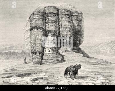 Ruinen des Turms von Nimrod, Babylon, Irak. Reise nach Babylon von Guillaume Lejean 1866 von Le Tour du Monde 1867 Stockfoto