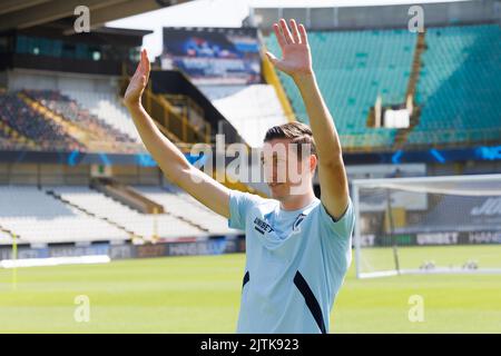 Brügge, Belgien, 31. August 2022. Hans Vanaken des Clubs, aufgenommen am Familientag des belgischen Fußballteams Club Brugge KV, im Jan Breydel Stadion, in Brügge, Mittwoch, 31. August 2022. BELGA FOTO KURT DESPLENTER Stockfoto