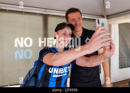 Brügge, Belgien, 31. August 2022. Hans Vanaken des Clubs, aufgenommen am Familientag des belgischen Fußballteams Club Brugge KV, im Jan Breydel Stadion, in Brügge, Mittwoch, 31. August 2022. BELGA FOTO KURT DESPLENTER Stockfoto