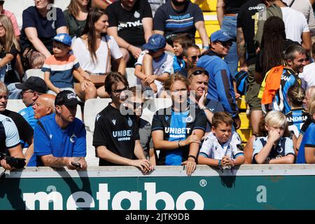 Brügge, Belgien, 31. August 2022. Die Fans des Clubs, aufgenommen am Familientag des belgischen Fußballteams Club Brugge KV, im Jan Breydel Stadion, in Brügge, Mittwoch, 31. August 2022. BELGA FOTO KURT DESPLENTER Stockfoto