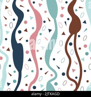 Nahtloses Muster im Tribal-Stil. Stilvoller abstrakter geometrischer Hintergrund. Indische, skandinavische Wiederholung ornamentale Textur Stock Vektor