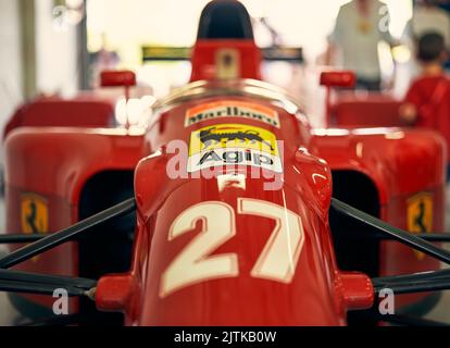 Detail Ferrari 643 F1 Jahr 1991 Fahrer Alain Prost Ausstellung Minardi Tag 2022 Circuit Imola Stockfoto