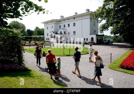 Solliden Palace, allgemein bekannt als Just Solliden, Schweden. Es ist die Sommerresidenz der schwedischen Königsfamilie und das Privateigentum von König Carl XVI Gustaf. Stockfoto