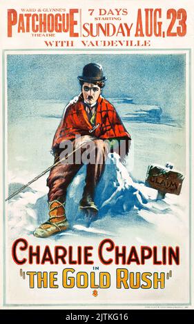 Charlie Chaplin, Vintage-Filmplakat - The Gold Rush (United Artists, 1925). Fensterkarte. Stockfoto