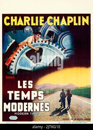 Charlie Chaplin - Modern Times (United Artists, 1936). „Les Temps Modernes“ Aus Der Vorkriegszeit. Stockfoto