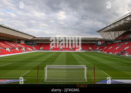 Allgemeiner Blick auf das Ashton Gate Stadium, Heimstadion von Bristol City Stockfoto