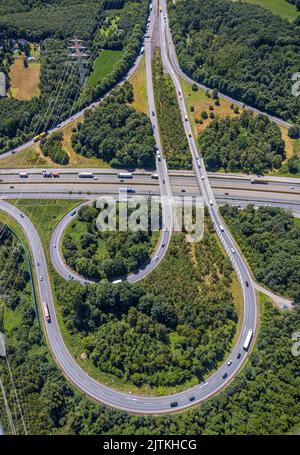 Luftbild, Autobahnkreuz Dortmund / Unna, Autobahn A1 Und Autobahn A44 ...