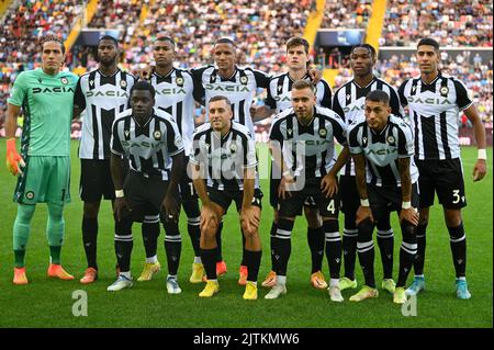 Udine, Italien. 31. August 2022. Udinese Calcio Lineup während Udinese Calcio vs ACF Fiorentina, italienische Fußballserie Ein Spiel in Udine, Italien, August 31 2022 Kredit: Unabhängige Fotoagentur/Alamy Live Nachrichten Stockfoto
