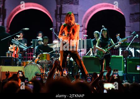 Mantova, Italien. 30. August 2022. Iggy Pop beim Auftritt im Palazzo Te während DES IGGY POP, Musikkonzert in Mantova, Italien, August 30 2022 Credit: Independent Photo Agency/Alamy Live News Stockfoto