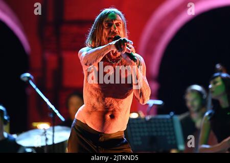 Mantova, Italien. 30. August 2022. Iggy Pop beim Auftritt im Palazzo Te während DES IGGY POP, Musikkonzert in Mantova, Italien, August 30 2022 Credit: Independent Photo Agency/Alamy Live News Stockfoto