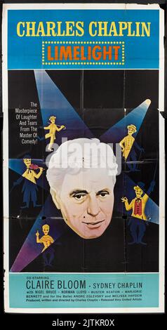 Werbung für Charlie Chaplin im Rampenlicht (United Artists, 1952) Stockfoto