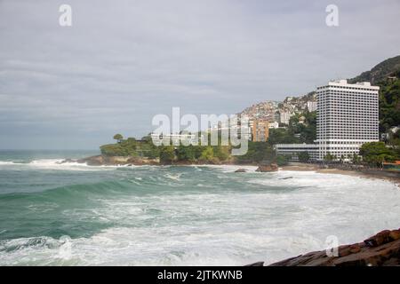 Vidigal Beach (Sheraton Beach) in Rio de Janeiro Brasilien. Stockfoto