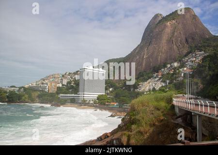 Vidigal Beach (Sheraton Beach) in Rio de Janeiro Brasilien. Stockfoto