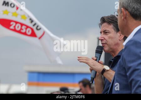 31 Agosto 2022 San Benedetto del Tronto (AP) - Banchina di riva nord malfizia, Italien. l'Intervento di Conte | Quelle: Andrea Vagnoni Stockfoto