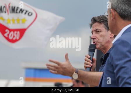 31 Agosto 2022 San Benedetto del Tronto (AP) - Banchina di riva nord malfizia, Italien. l'Intervento di Conte | Quelle: Andrea Vagnoni Stockfoto