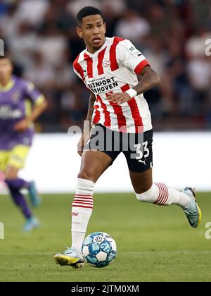 Enschede, Niederlande. 31. August 2022, EINDHOVEN - Savio Moreira de Oliveira vom PSV Eindhoven während des niederländischen Eredivisie-Spiels zwischen PSV Eindhoven und FC Volendam am 31. August 2022 im Phillips Stadium in Eindhoven, Niederlande. ANP MAURICE VAN STEEN Stockfoto