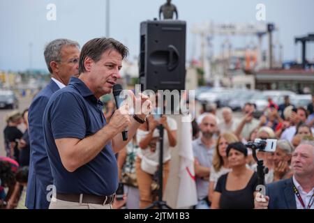 31 Agosto 2022 San Benedetto del Tronto (AP) - Banchina di riva nord malfizia, Italien. l'Intervento di Conte | Quelle: Andrea Vagnoni Stockfoto