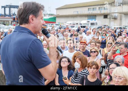 31 Agosto 2022 San Benedetto del Tronto (AP) - Banchina di riva nord malfizia, Italien. l'Intervento di Conte | Quelle: Andrea Vagnoni Stockfoto