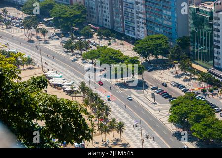 Copacabana Strandpromenade in Rio de Janeiro Brasilien. Stockfoto