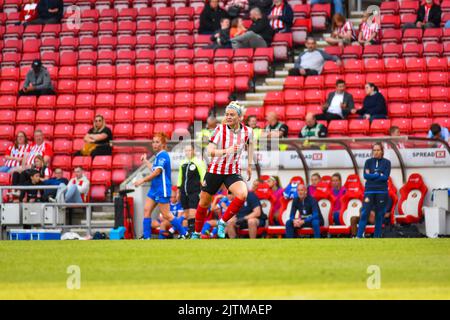 Sunderland Women forward Tyler Dodds im Kampf gegen Frauen in Birmingham. Stockfoto