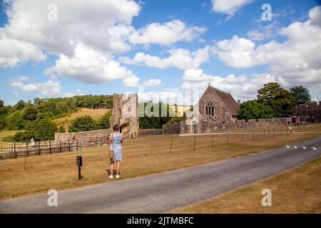 Farleigh Hungerford Castle, auch Farleigh Castle oder Farley Castle genannt, ist eine mittelalterliche Burg in Farleigh Hungerford, Somerset, England Stockfoto