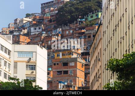 Häuser des Pfauenhügels in copacabana in rio de janeiro Brasilien. Stockfoto