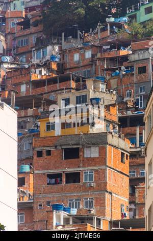 Häuser des Pfauenhügels in copacabana in rio de janeiro Brasilien. Stockfoto