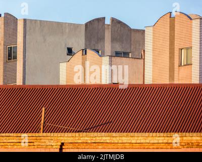 Gebäude mit unterschiedlicher Architektur in belo horizonte, minas gerais, Brasilien. Stockfoto