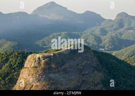 Blick von der Spitze des schönen Felsen ( pedra bonita ) in Rio de Janeiro Brasilien. Stockfoto