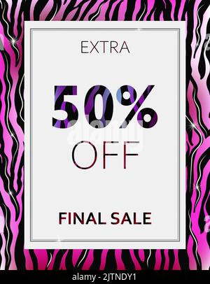Banner zum Abschlussverkauf: 50 % RABATT. Werbung Anbieten. Stock Vektor