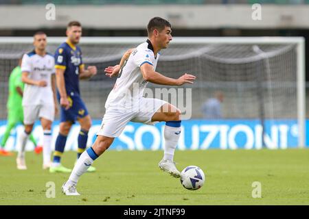 Foto StefanoNicoli/LaPresse 28 Agosto 2022 - Verona, Italia - Sport, calcio - Hellas Verona vs Atalanta - Campionato italiano di calcio Serie A Tim 2022/2023 - Stadio Marcantonio Bentegodi. Nella foto: Ruslan Malinovskyj 28. August 2022 Verona, Italien - Sport, calcio - Hellas Verona vs Atalanta - Italienische Serie A Fußballmeisterschaft 2022/2023 - Marcantonio Bentegodi Stadion. Im Bild: Ruslan Malinovskyj Stockfoto