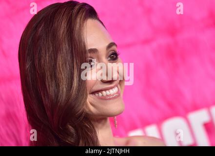 Emmy Rossum kommt am 10. Mai 2022 im Pacific Design Center in West Hollywood, CA, zum Original ‘Angelyne’ von Pfau. © OConnor/AFF-USA.com Stockfoto