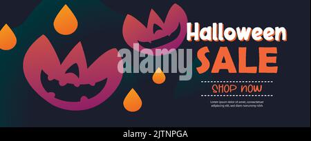Halloween Verkauf Banner Hintergrund. Halloween Illustration Vorlage für Poster, Flyer, Verkauf und alle Design. Stock Vektor