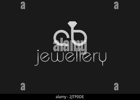 ab Schriftzug Diamant Schmuck Schmuck Boutique Store Luxus Logo Design Stock Vektor