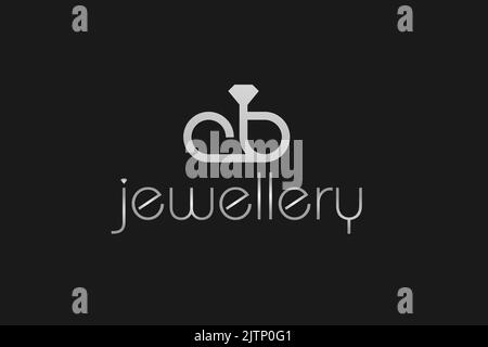 ab Schriftzug Diamant Schmuck Schmuck Boutique Store Luxus Logo Design Stock Vektor
